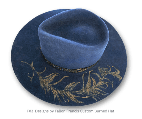 FX3 Custom Burned hat by Fallon Francis