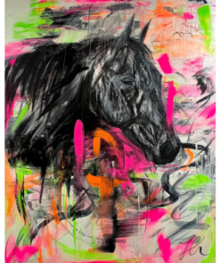 custom acrylic painting fallon francis black horse