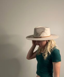 The mountains are calling burned fashion hat tan by fallon francis 2