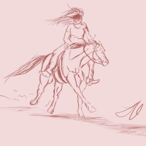 cowgirl custom digital artist sketch by fallon francis