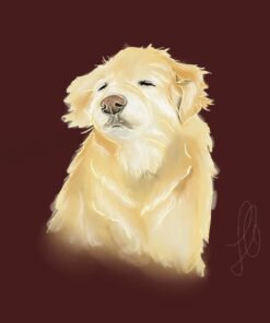 custom digital art pet portrait fallon francis yellow dog