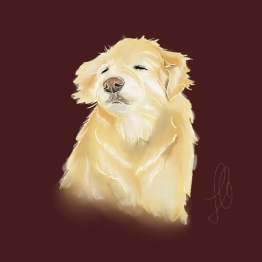 custom digital art pet portrait fallon francis yellow dog