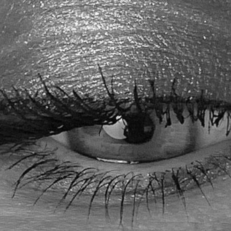 Undone-Poetry by Dawn Francis_Rebel-Faith_Black and white picture of womans eye looking down